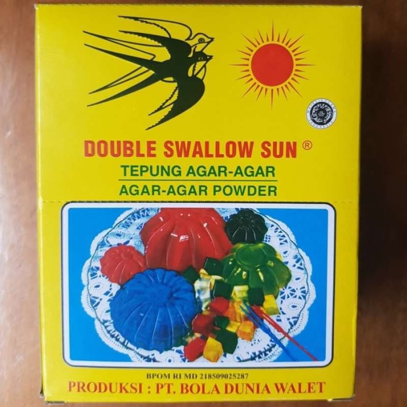 

Agar Agar DOUBLE SWALLOW SUN isi 12 Sachet 1 Box