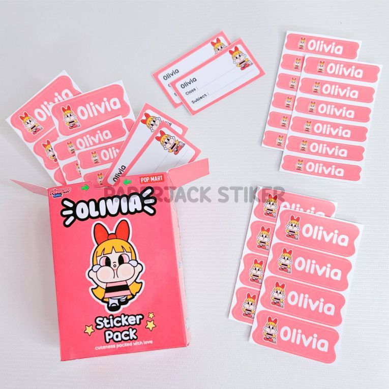 

Paket Sticker Nama Pack Custom Waterproof 1 Pack Tema PPG Cry Baby Blossom