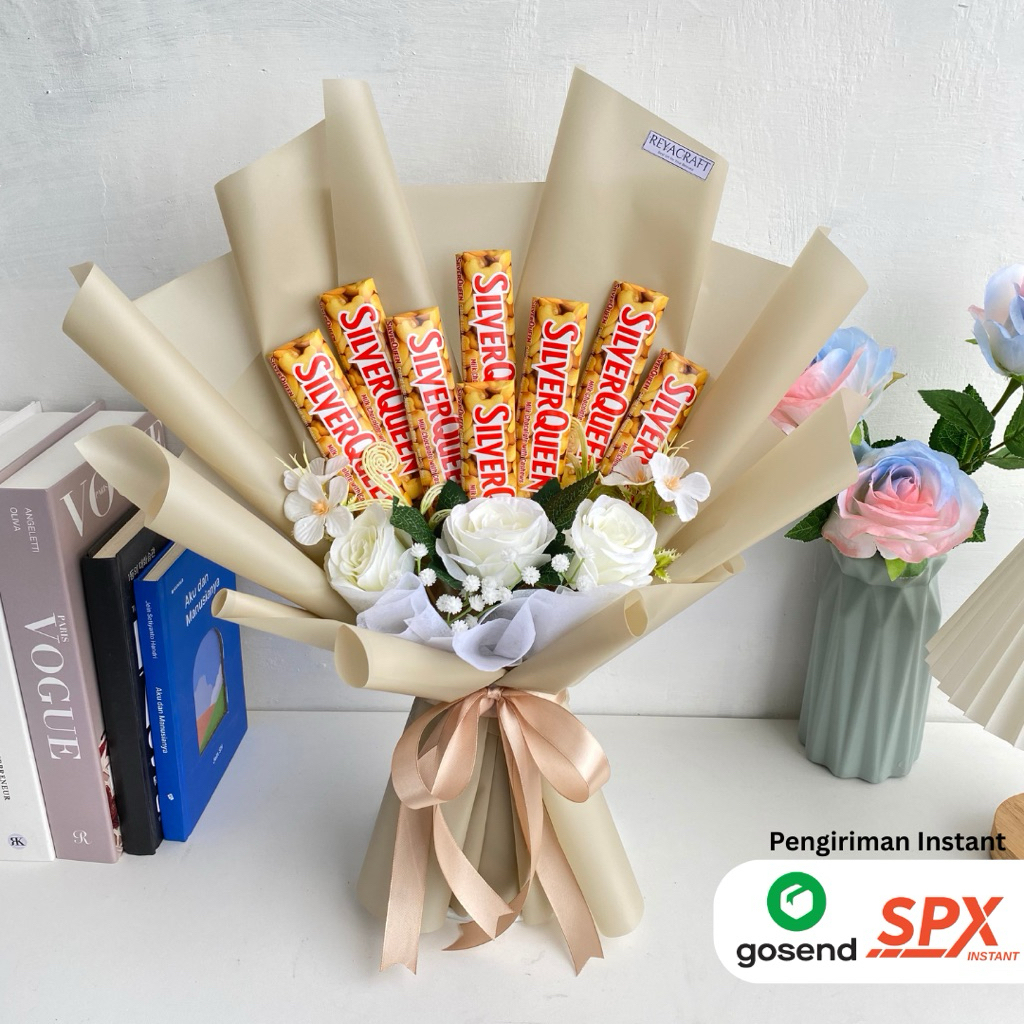 

REYACRAFT buket coklat silverqueen | kado ulang tahun manis | buket wisuda kekinian | hadiah valentine murah | buket coklat asli | silverqueen bouquet