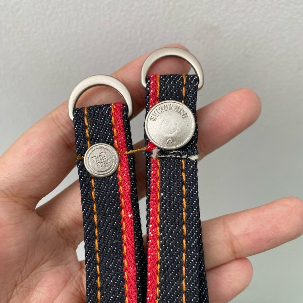 EVISU KURO Selvedge Denim Keychain Keyring Charms Bandul Gantungan Kunci Aksesoris