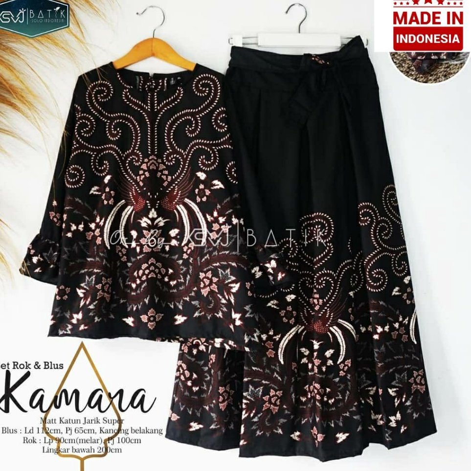 KODE R99W Setelan Wanita Batik Kondangan Modern Terbaru Dewasa Setelan Blouse Rok Kombinasi One Set 