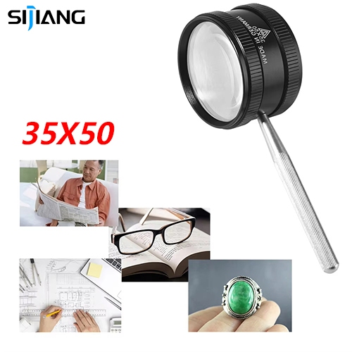 

SIJIANG Kaca Pembesar 35x AB77 / Lup Lensa Magnifier Handheld / Perhiasan Komponen Membaca / Loupe
