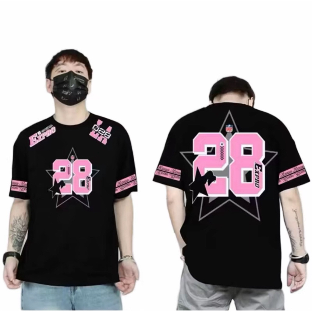 kaos distro pria dan wanita 28 EXPRO pink / baju kaos distro animasi terlaris dan termurah 2025 / ka