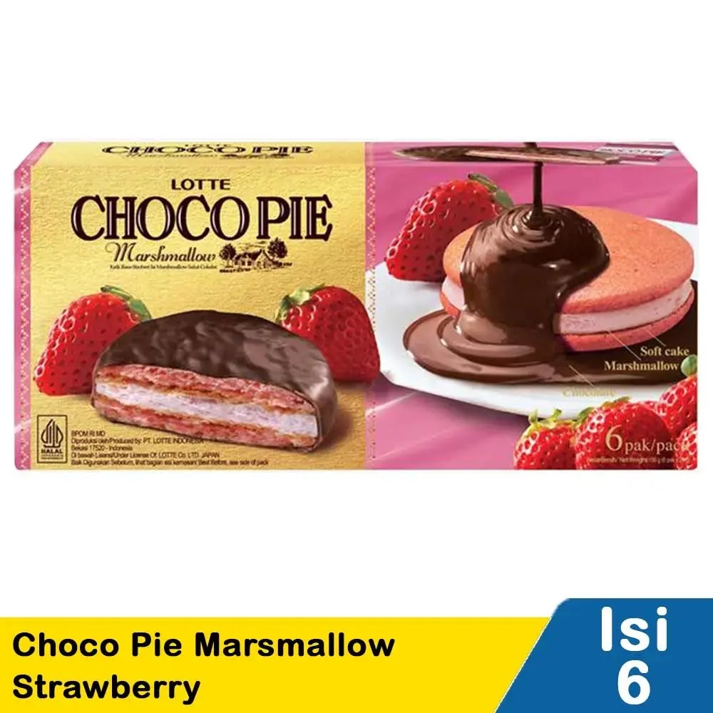 

Choco Pie Marsmallow Strawberry Isi 6 Pak/Parc