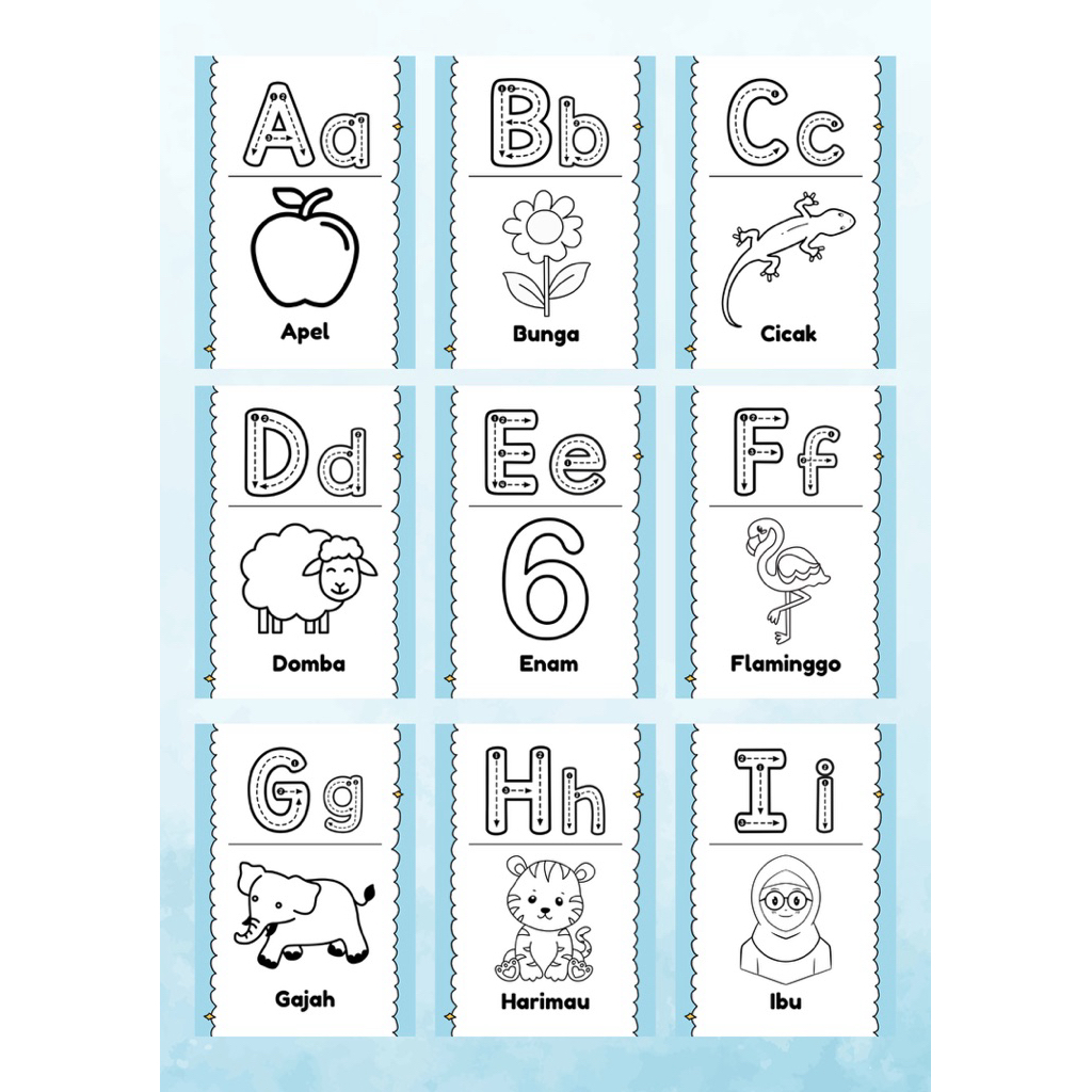 

Kertas Mewarnai/Menggambar Tema Alphabet Untuk Anak Ukuran A4