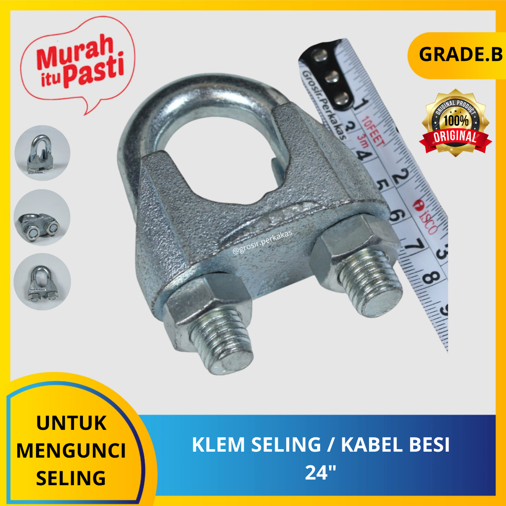 KLEM SELING / KABEL BESI 24" Wire Rope Clip / Kuku Macan Galv 24mm.[B][#KLEM KABEL BESI/KLEM SELING]