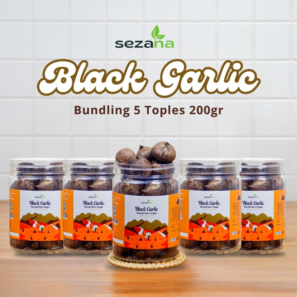 

Sezana Black Garlic Bawang Hitam Tunggal | Kemasan 5 Toples 200gr