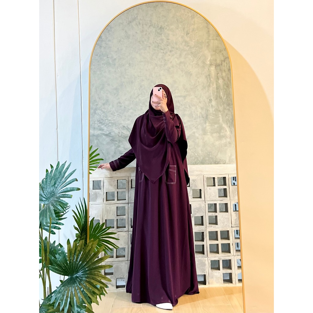 (CRS) Gamis Luna Set Khimar Fortaleza Anti UV Premium