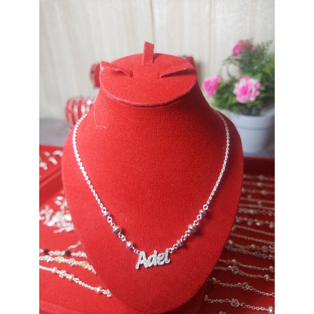 kalung perak nama anak mainan bola-bola