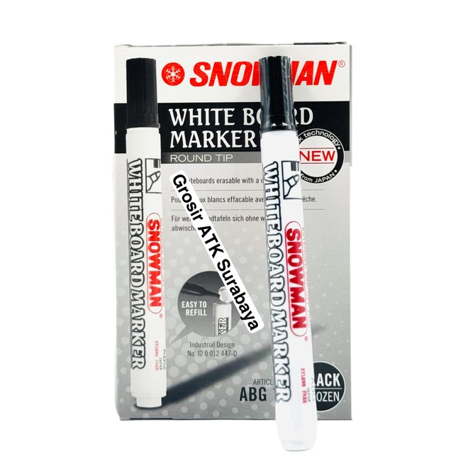 

( DAPAT 1 PCS ) SPIDOL SNOWMAN WHITEBOARD ABG-12 / Spidol Snowman Papan Tulis Bisa Dihapus ABG-12