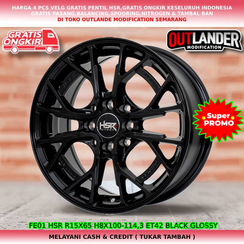 velg racing ring15 untuk mobil Accent Atoz Elantra Panther Carens Pride dll hsr fe01 ring15