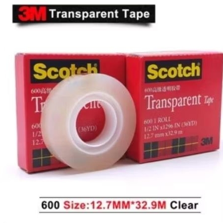 

3M Scotch 600 transparent tape selotip bening 12.7mmx32.9mtr