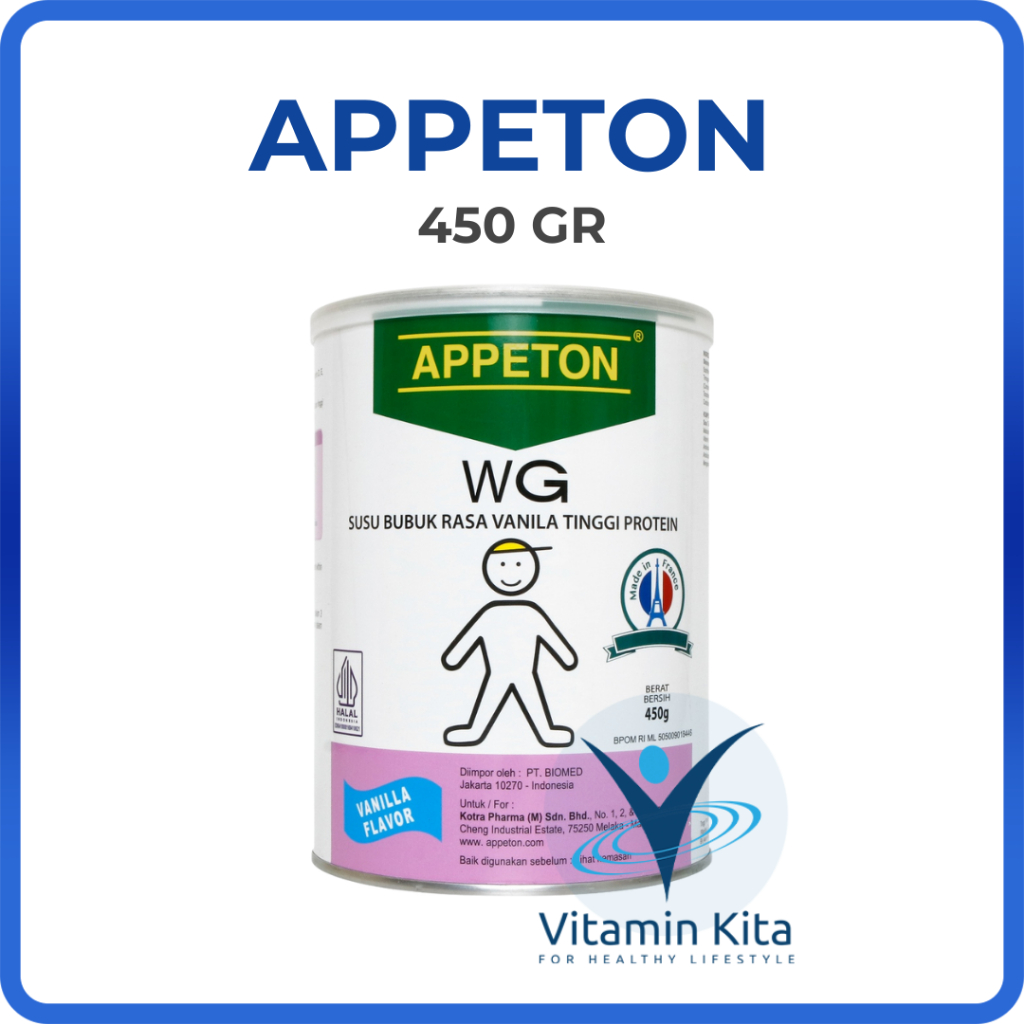 APPETON WEIGHT GAIN CHILD RASA VANILA 450GR | Menambah nafsu makan anak - Tinggi Protein