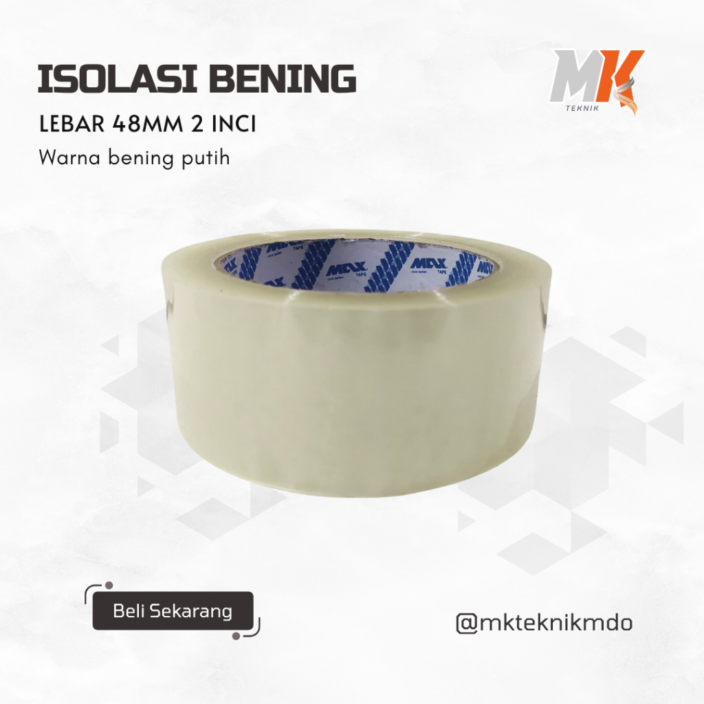 

ISOLASI BENING MAX 2 INCHI / ISOLASI TRANSPARANT / LAKBAN BENING / LAKBAN TRANSPARANT