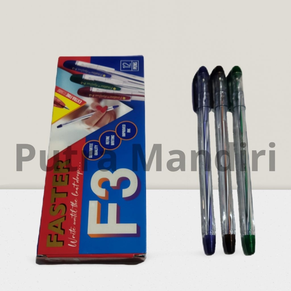 

Faster Ballpoint / Pulpen F3, 0.5mm 1 pak(12pcs)Black