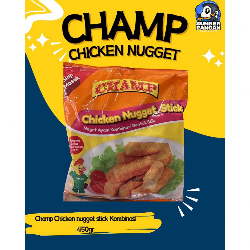 

Champ Chicken Nugget Bentuk Stick 450gr