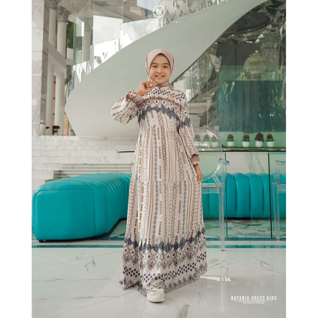 RAYANIA DRESS KIDS GAMIS ANAK PREMIUM MOTIF BY NADHEERA LUXURY - INAYAHHIJAB