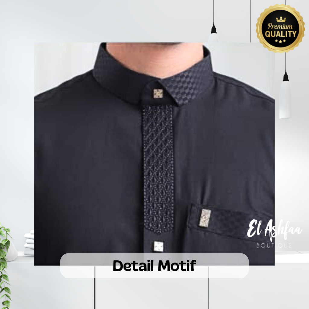 PROMO TERBARU Jubah Saudi Gamis Pria Al Raz Premium Hitam Hasan - El Ashfaa Boutique