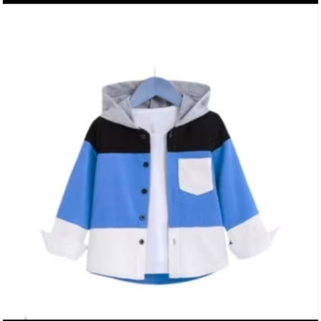 KEMEJA ANAK BAHAN CORDUROY MIX 3 WARNA TUTUP KEPALA HOODIE