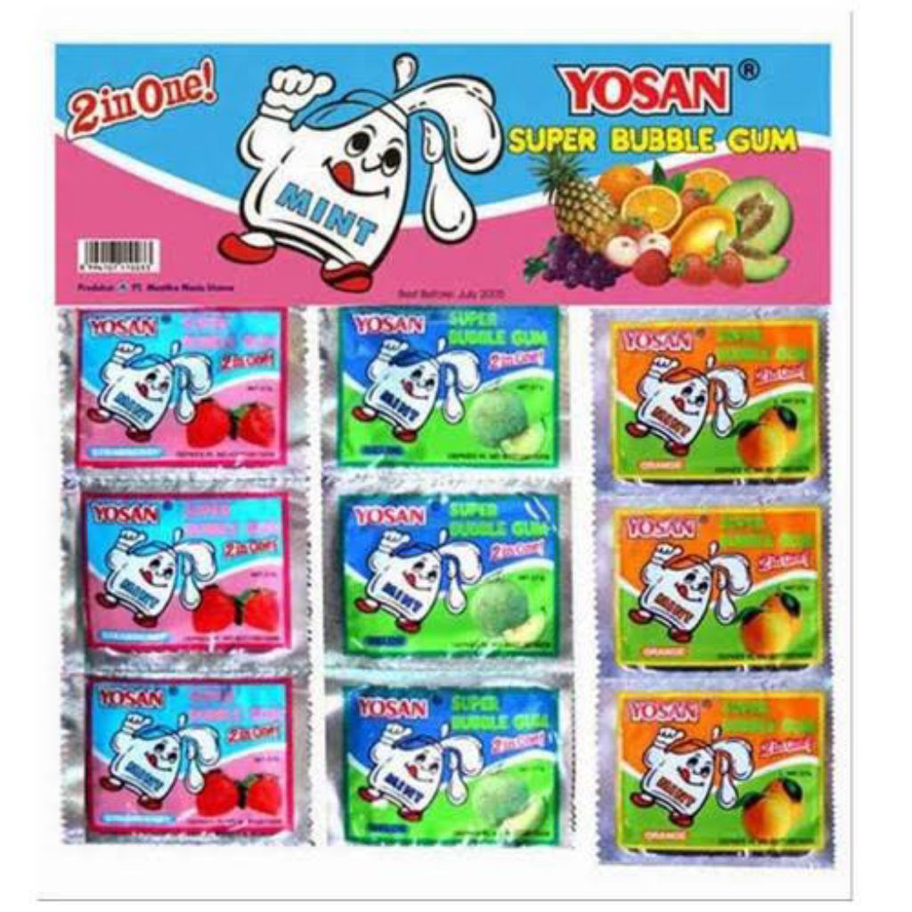 

Yosan 2in1 Super Bubble Gum Isi 24 pcs