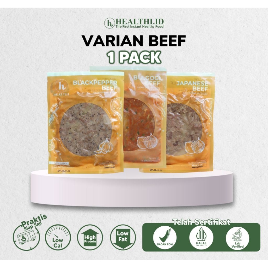 

PAKET 1 BEEF (3 PCS BEEF) - Makanan Sehat by Healthi.id - High Protein