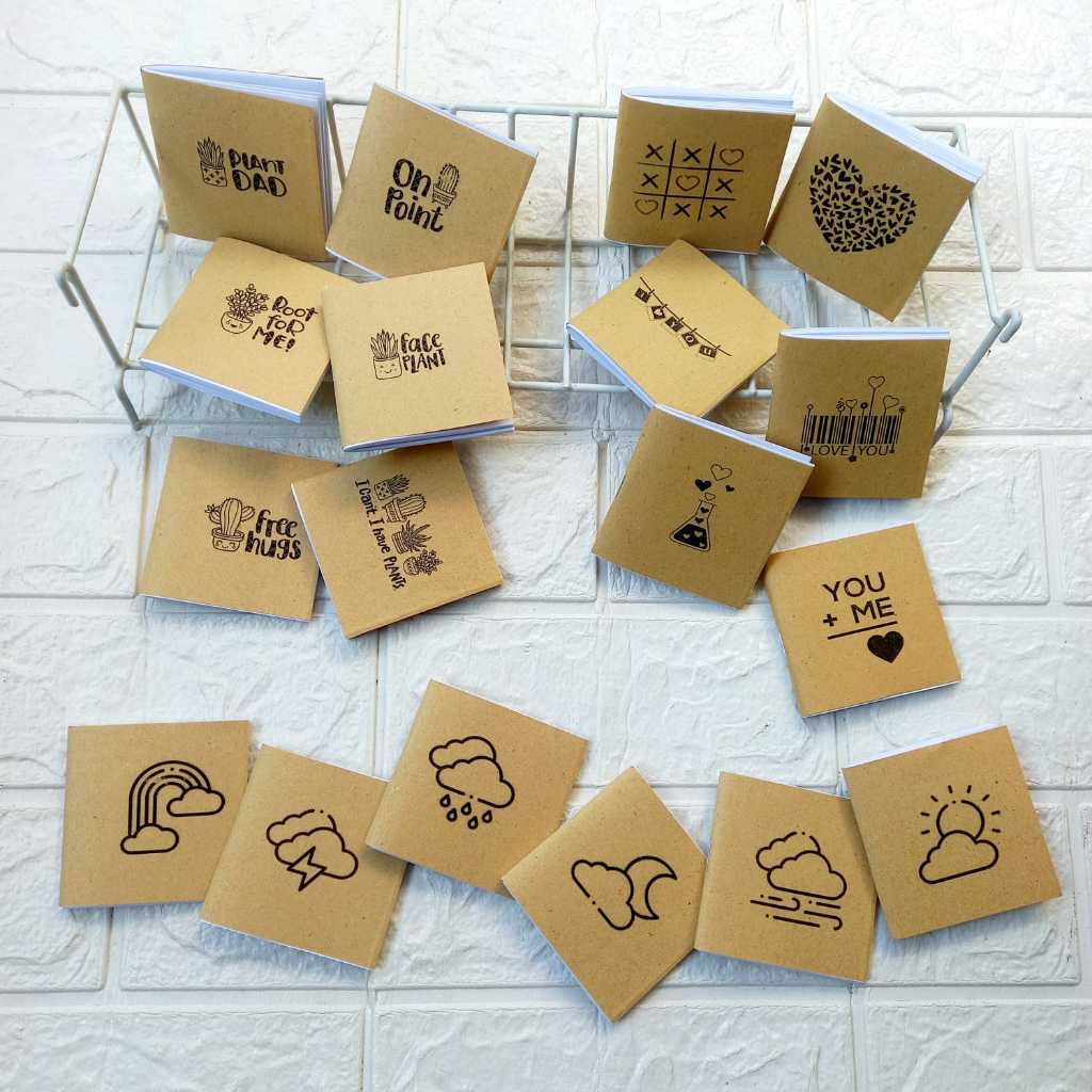 

6Pcs Notebook Mini Buku Saku Simple Notes Soft Cover Isi Hvs Polos 50 Lembar
