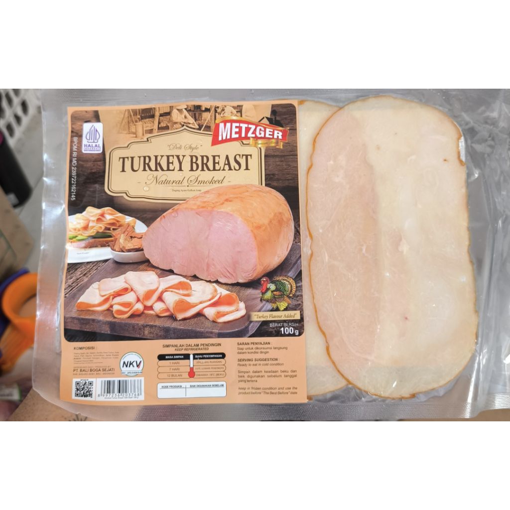 

Metzger Turkey Breast Natural Smoked Slice / Daging Ayam Kalkun Asap Slice / Pack