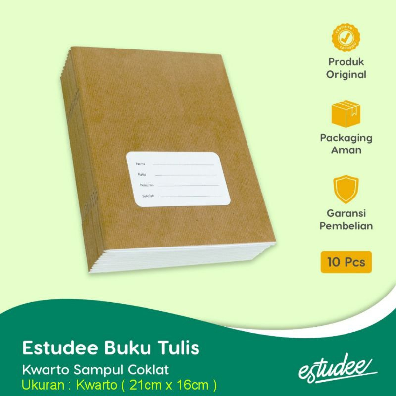 

Gramedia Yogya - Estudee Buku Tulis Kwarto Sampul Coklat 58 Lembar Isi 10 / Kurnia Agung