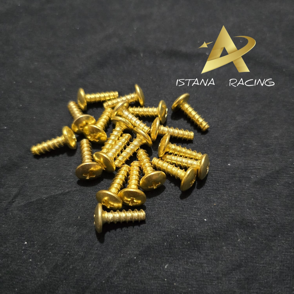 10 PCS Baut Body Warna GOLD Baut Cover Body Samping Beat pop fi street Vario karbu Scoopy Spacy Geni