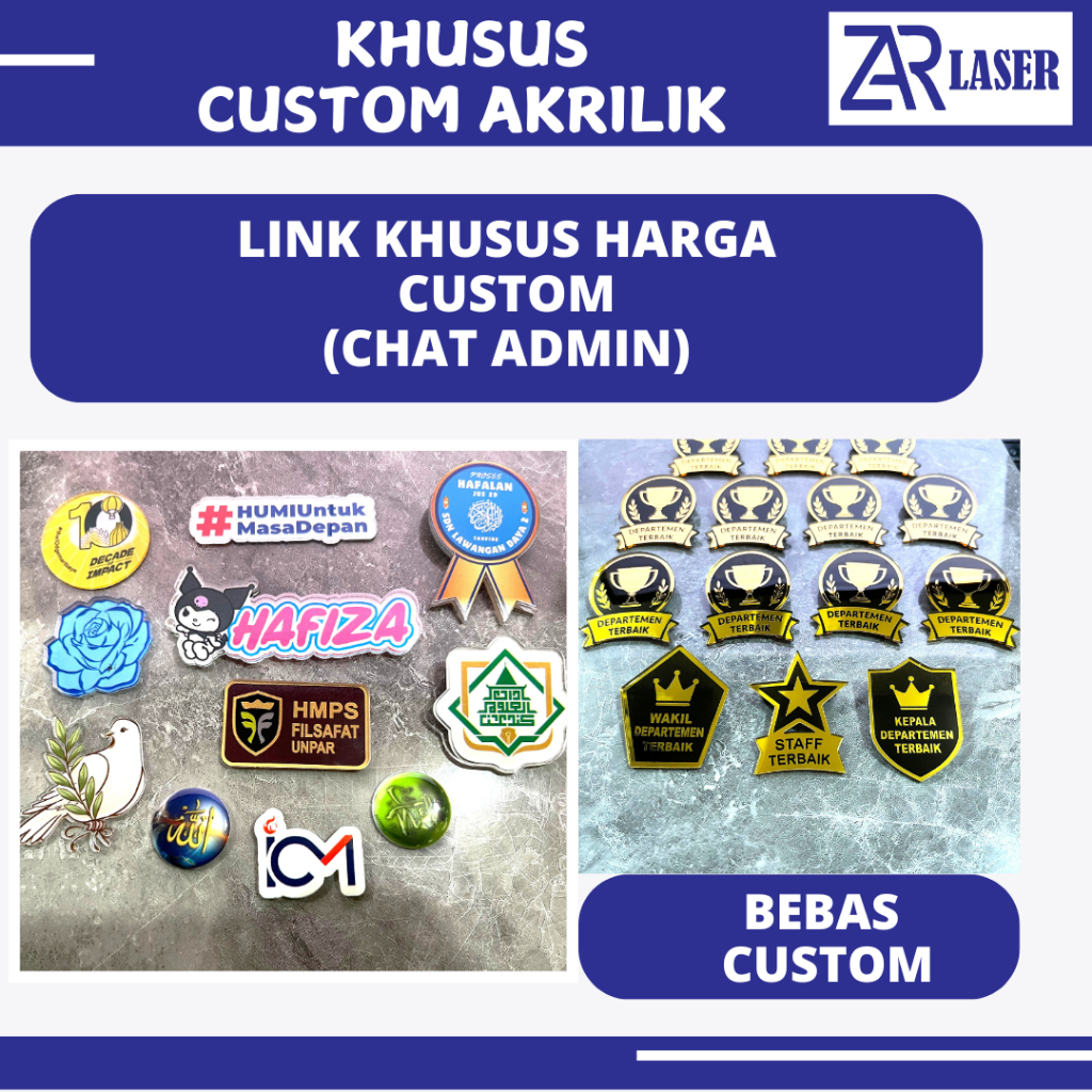 

khusus custom akrilik pin / sign / papan nama