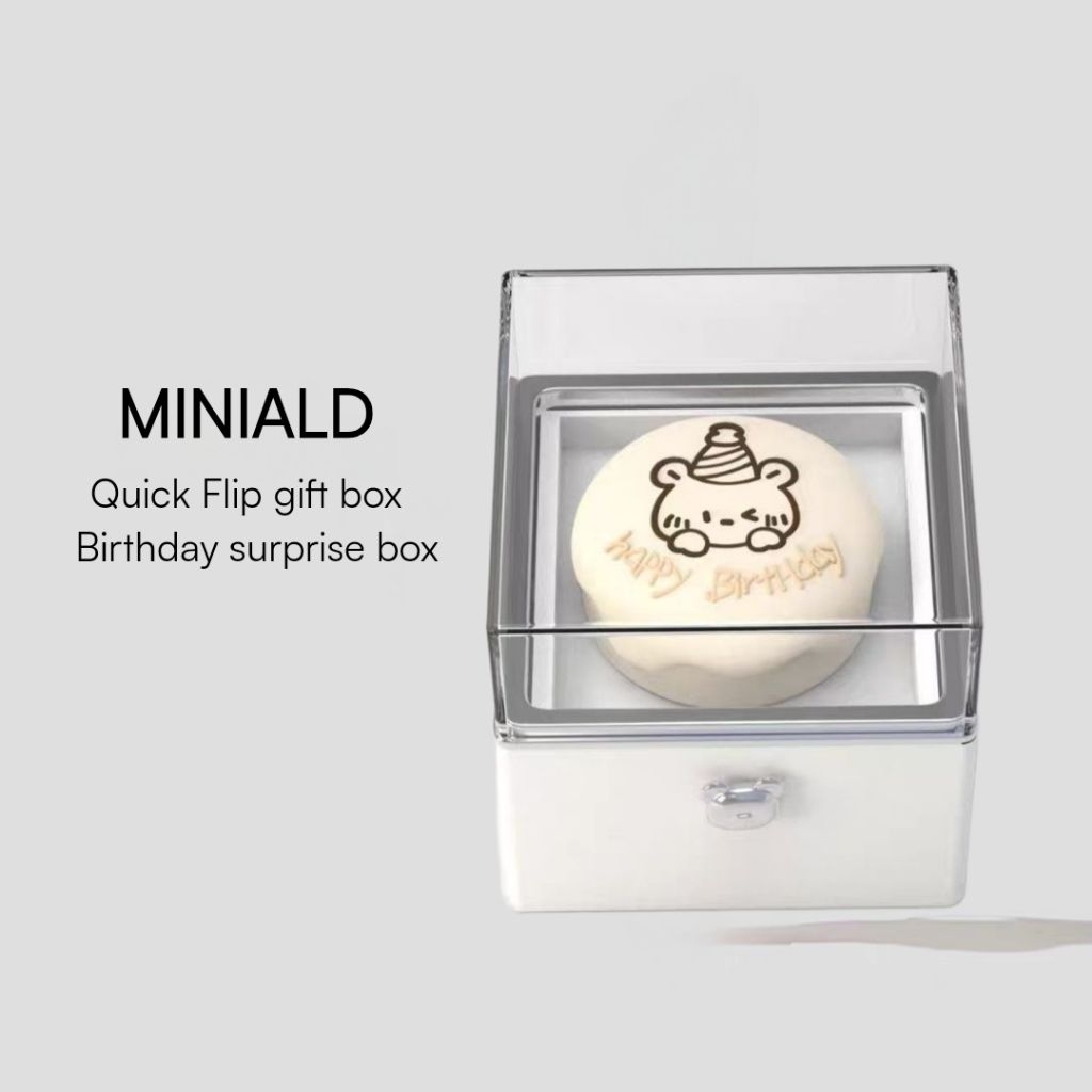 

MDESIGN Magical Birthday Quick Flip Gift Box Bear Cake Birthday Suprise Box Jewelry Box