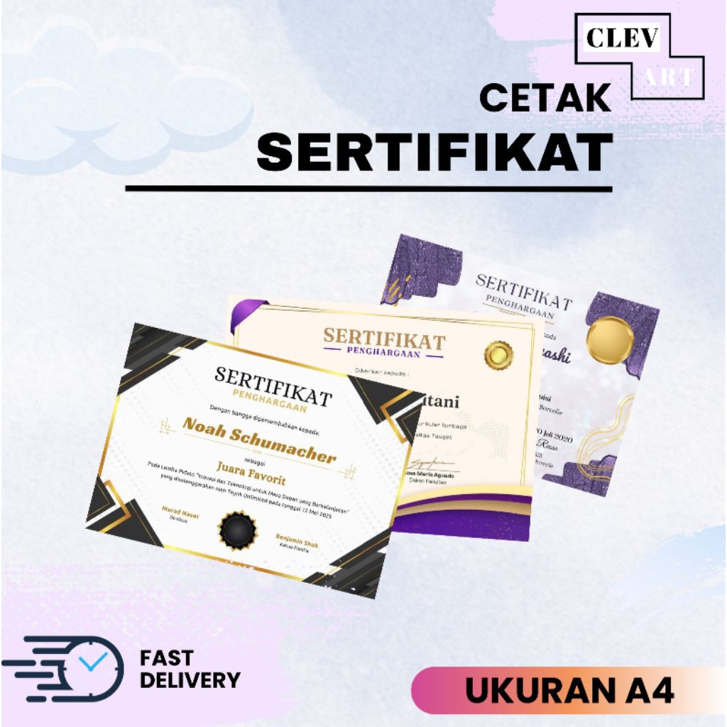 

CETAK / PRINT SERTIFIKAT PIAGAM PENGHARGAAN KERTAS GLOSSY