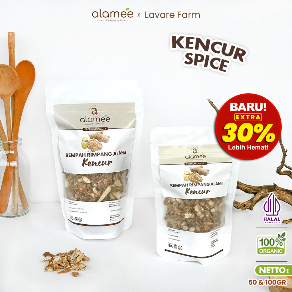 

ALAMEE Kencur Kering Dried Spice Galangal Rempah Rimpang Organik Alami BUMA