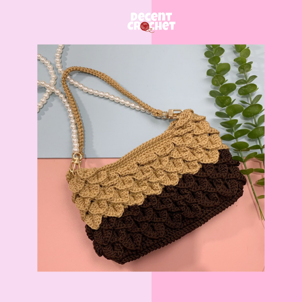 Decent Crochet - (CROCODILE) Crochet Bag Handmade Tas Bahu Rajut Wanita Crocodile