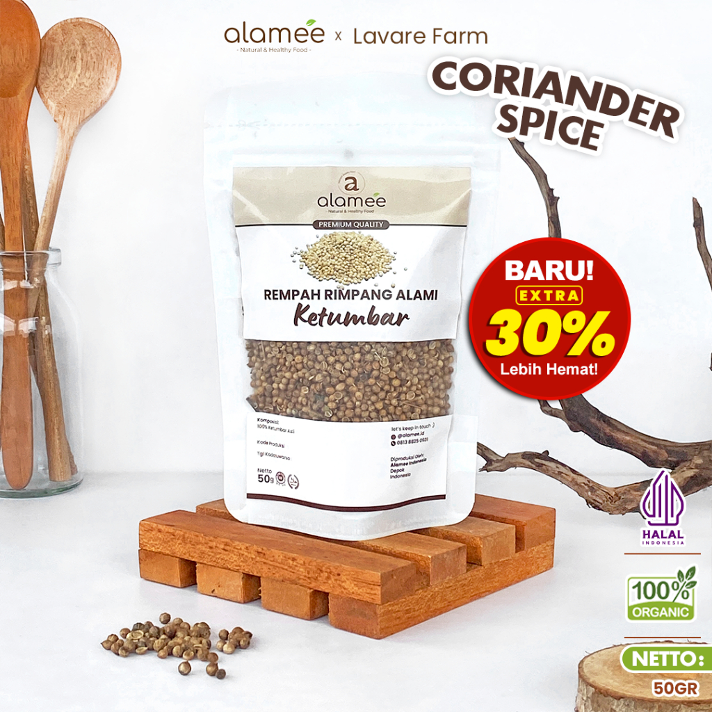 

ALAMEE Ketumbar Organik Coriander Seed Biji Rempah Rimpang Alami Bumbu Seasoning Masakan Masak 50gr BUMA
