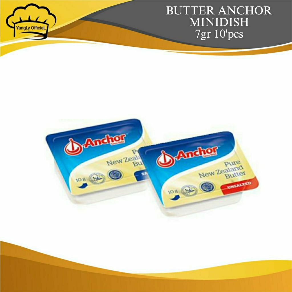

Anchor Butter Mini Dish Salted & Unsalted Butter Isi 7g x 10 pcs