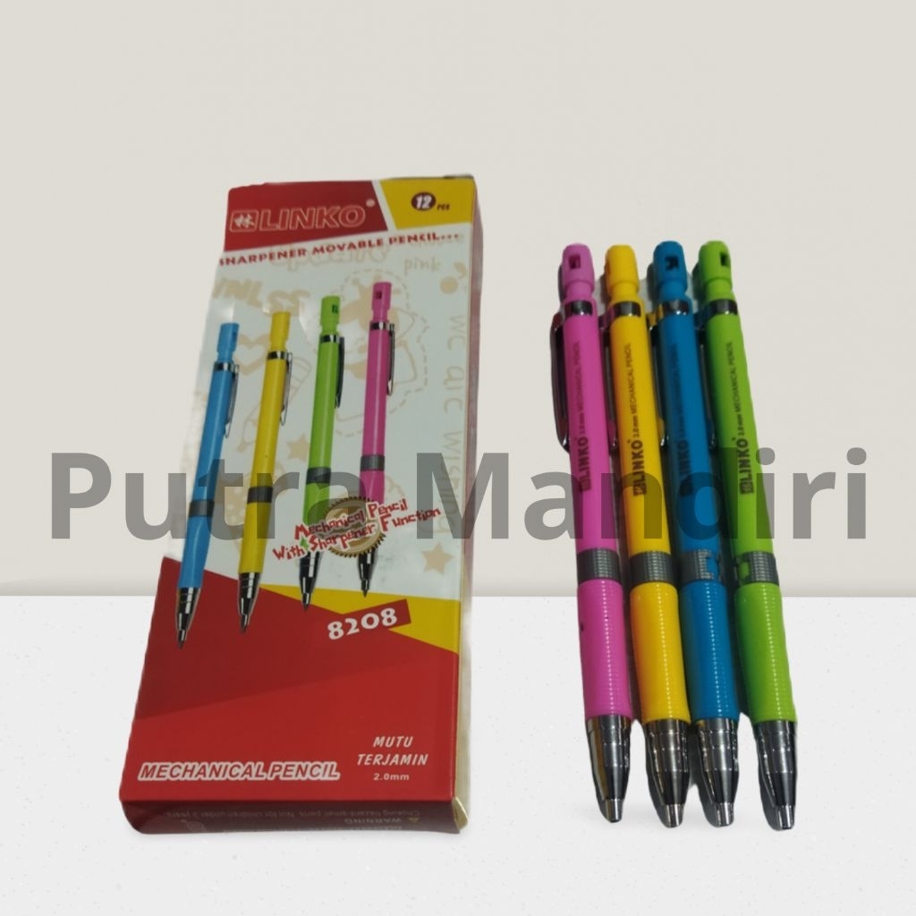 

12 pcs PENSIL MEKANIK 2.0MM MECHANICAL PENSIL / PENSIL ISI ULANG LINKO