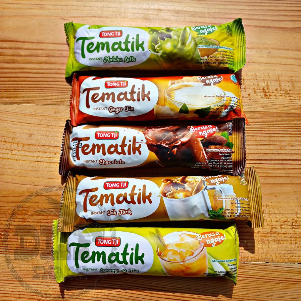 

tematik 1sachet expjuni2026 matcha latte ginger tea chocolate teh tarik lemongrass