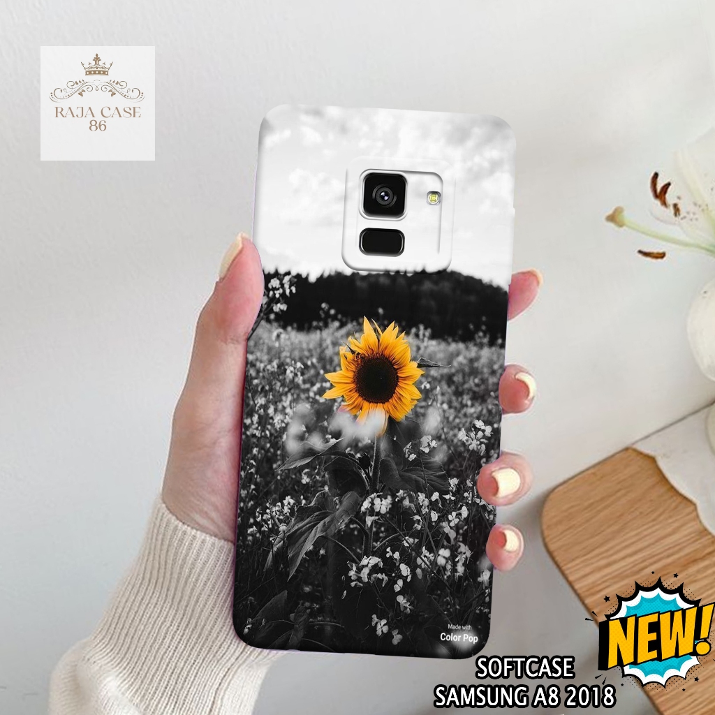 Case Samsung A8 2018 - Rajacase - casing Samsung A8 2018 - Motif case Bunga - Pelindung handphone - 