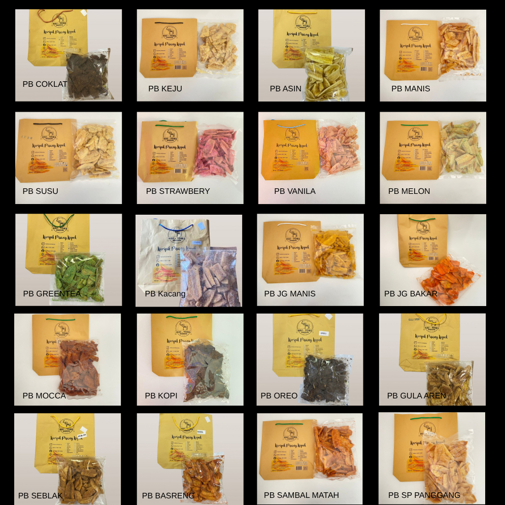 

Hai-Toms keripik pisang kepok khas Lampung 200gr All varian rasa