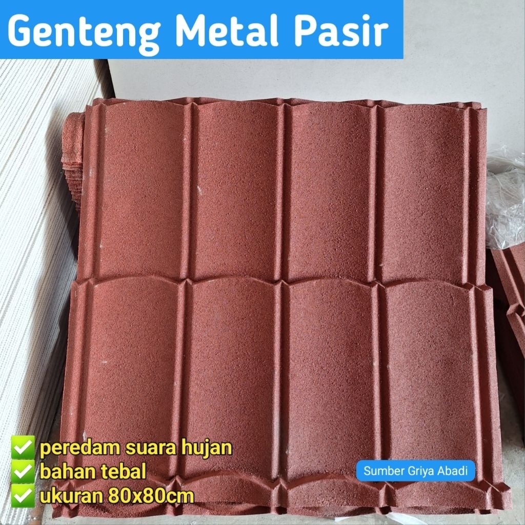 Genteng Metal Pasir Zincalume Multiroof Classic 2x4 80x80cm dan Nok C genteng pasir