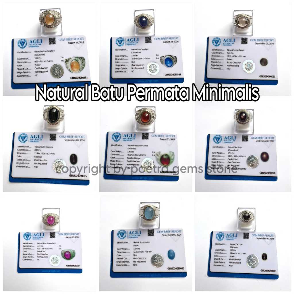 ✅ [ Original ] NATURAL BATU PERMATA CINCIN PRIA / WANITA ELEGAN & BERKUALITAS MINIMALIS