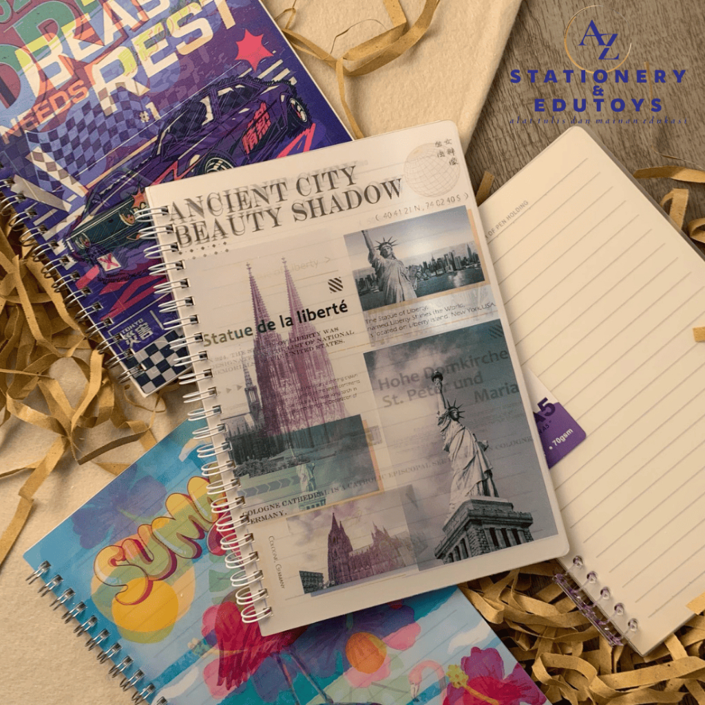 

Squeezy Notebook Spiral Ringbook A5 60 Lembar Desain 3D Estetik & Unik