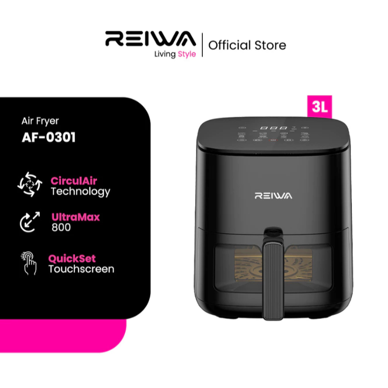 REIWA Air Fryer 3L AF-0301SRBK I 6L AF-0601SRBK Stellar Black