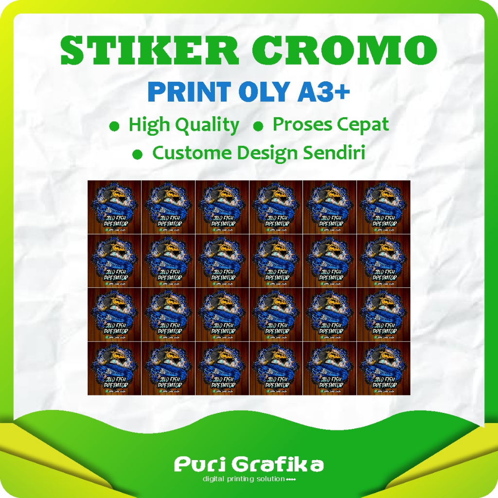 

Print Stiker | Cetak Sticker Cromo / Kromo A3+ | Stiker Label Kemasan | PRINT ONLY