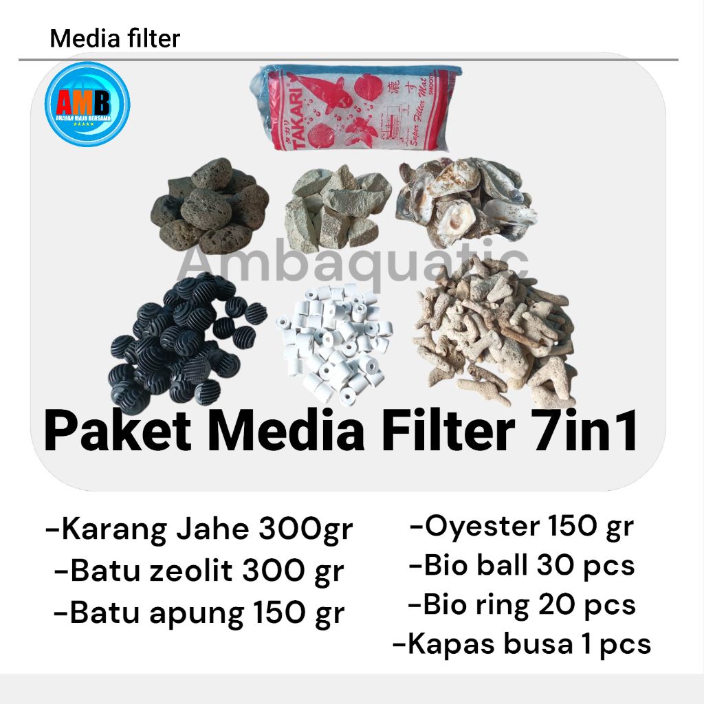 Paket hemat media filter 7in1 /paket media filter/media filter aquarium/paket media filter aquarium
