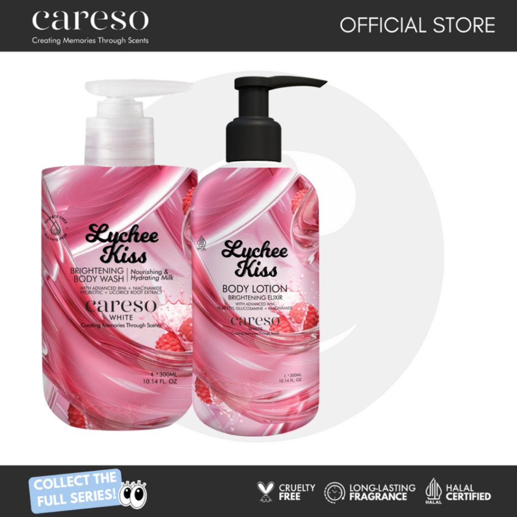 CARESO - Lychee Kiss Bath Duo (Body Wash + Body Lotion)