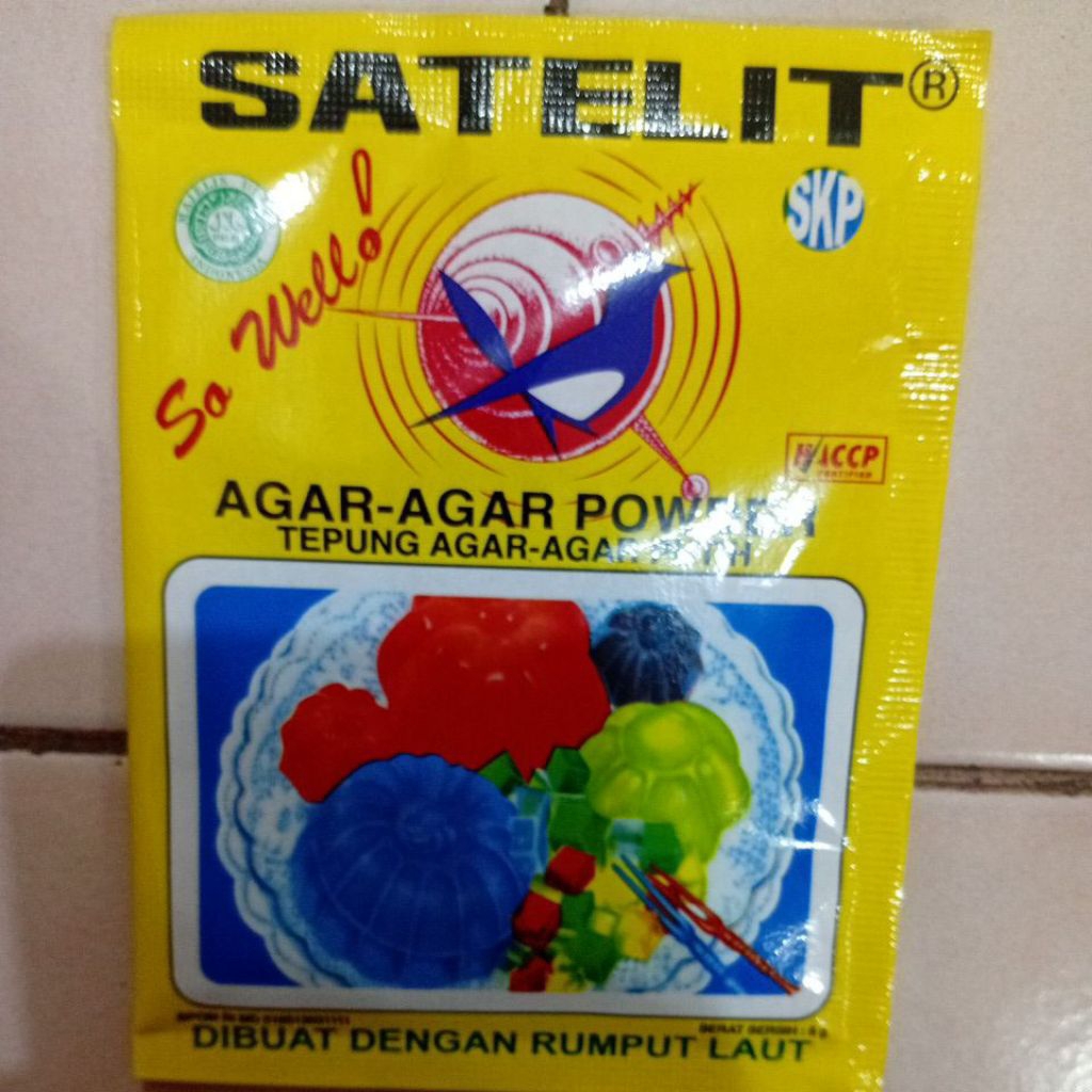 

Satelit SoWell Kemasan Sachet Tepung Agar-Agar Putih 6gr