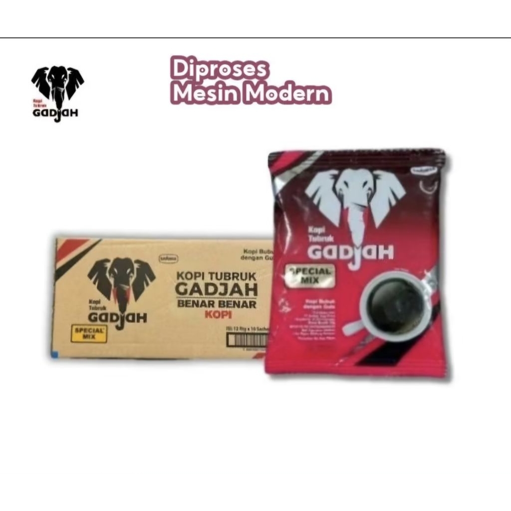 

Kopi Tubruk Gadjah Spesial mix 23gram-1Rtg/10 sachet.