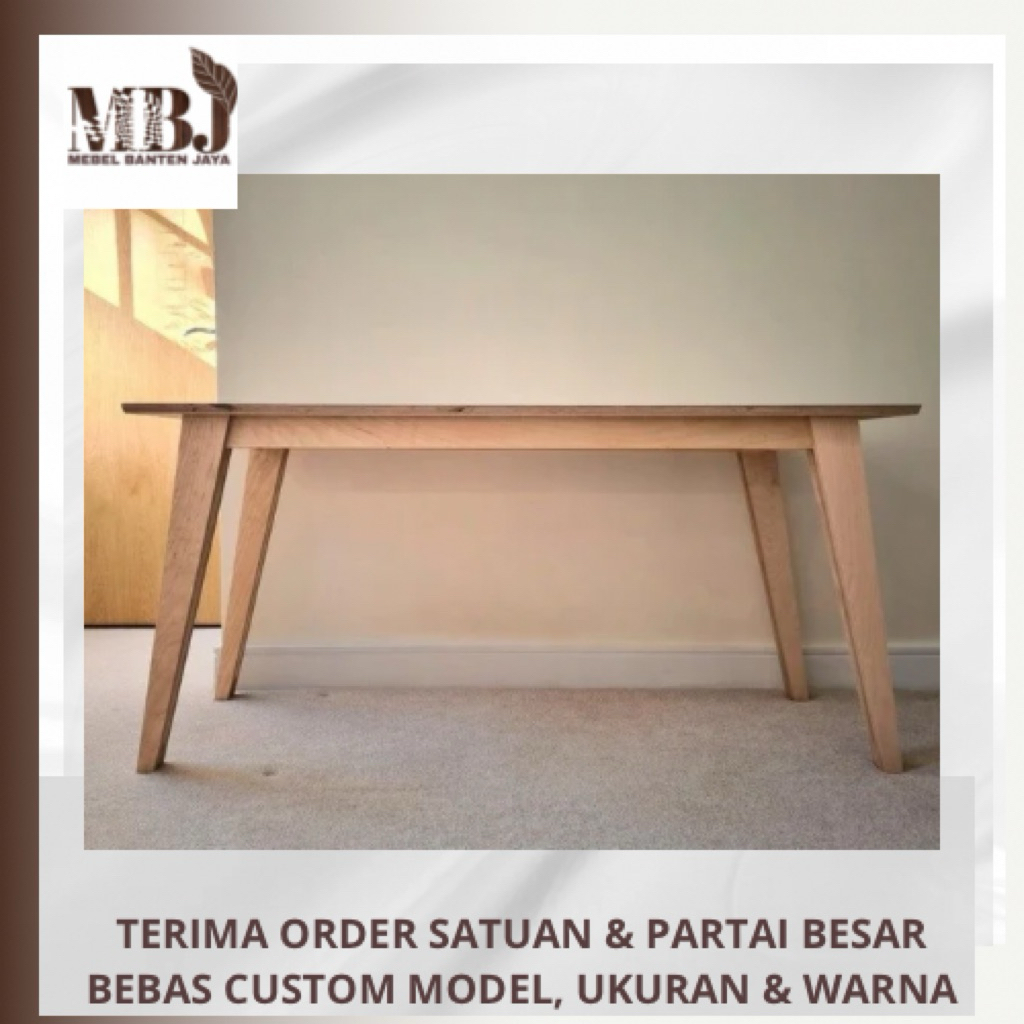 meja makan kayu asli 120x80x75
